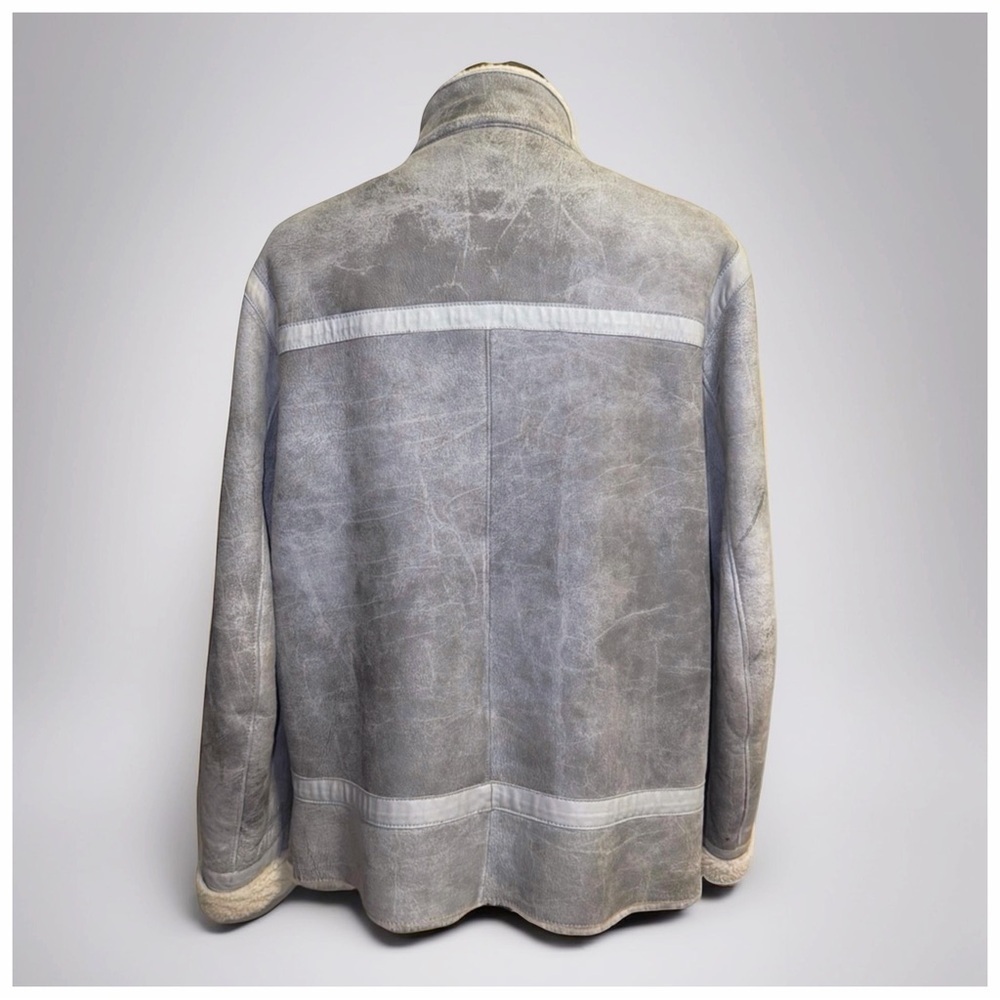 Versace Jeans Couture Distressed Shearling Jacket – Gray | Vintage Luxury - Picture 5 of 16